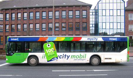 Bus- und-Taxi-Beschriftungen